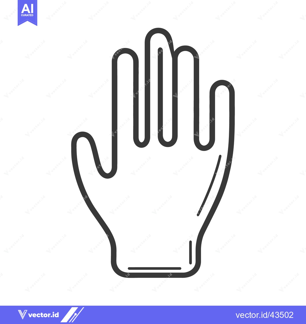 Premium Vector dari A graphic representation of an open human hand showing five fingers
