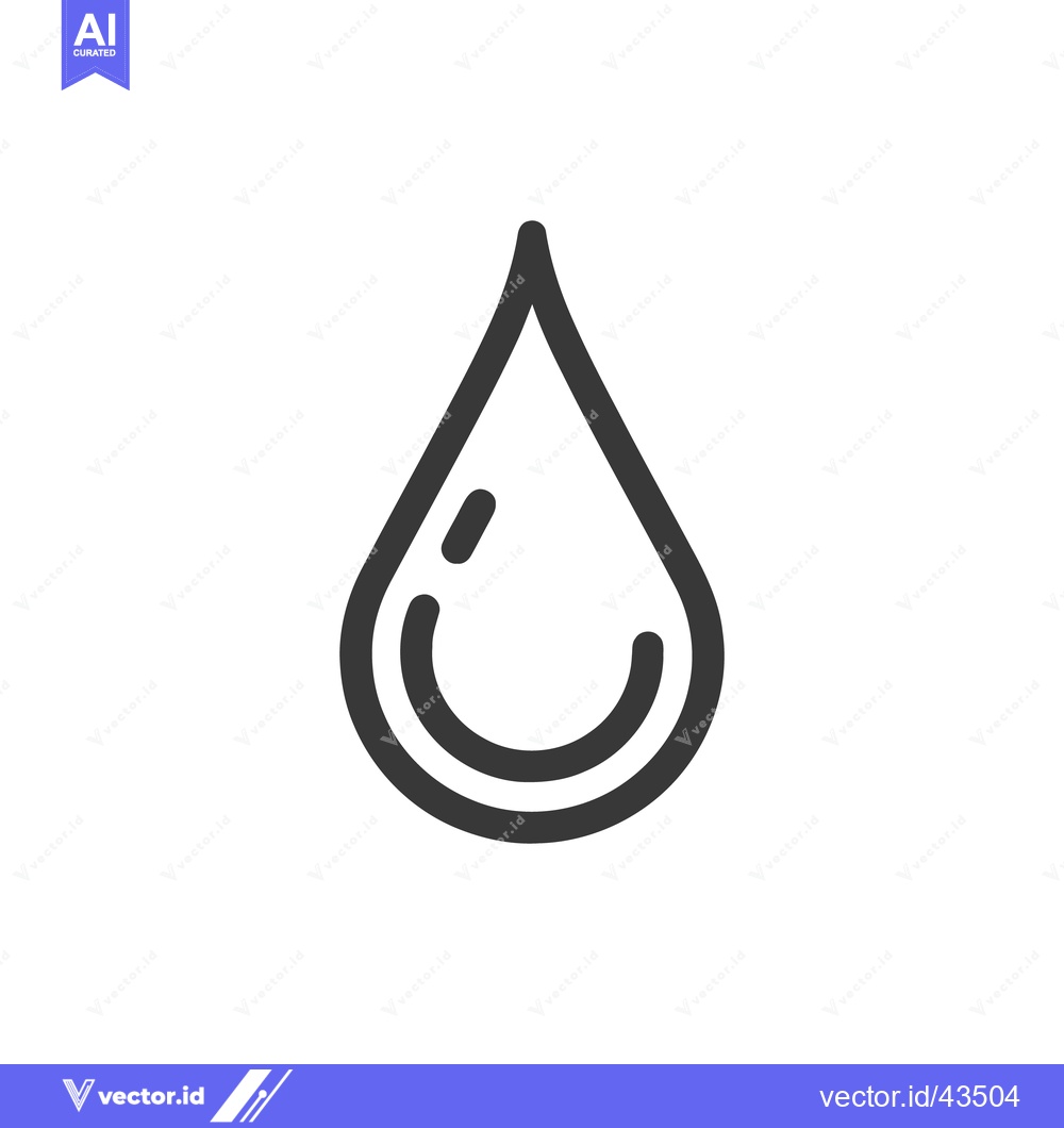 Premium Vector dari Minimalist Water Drop Icon with Reflection Detail on White Background
