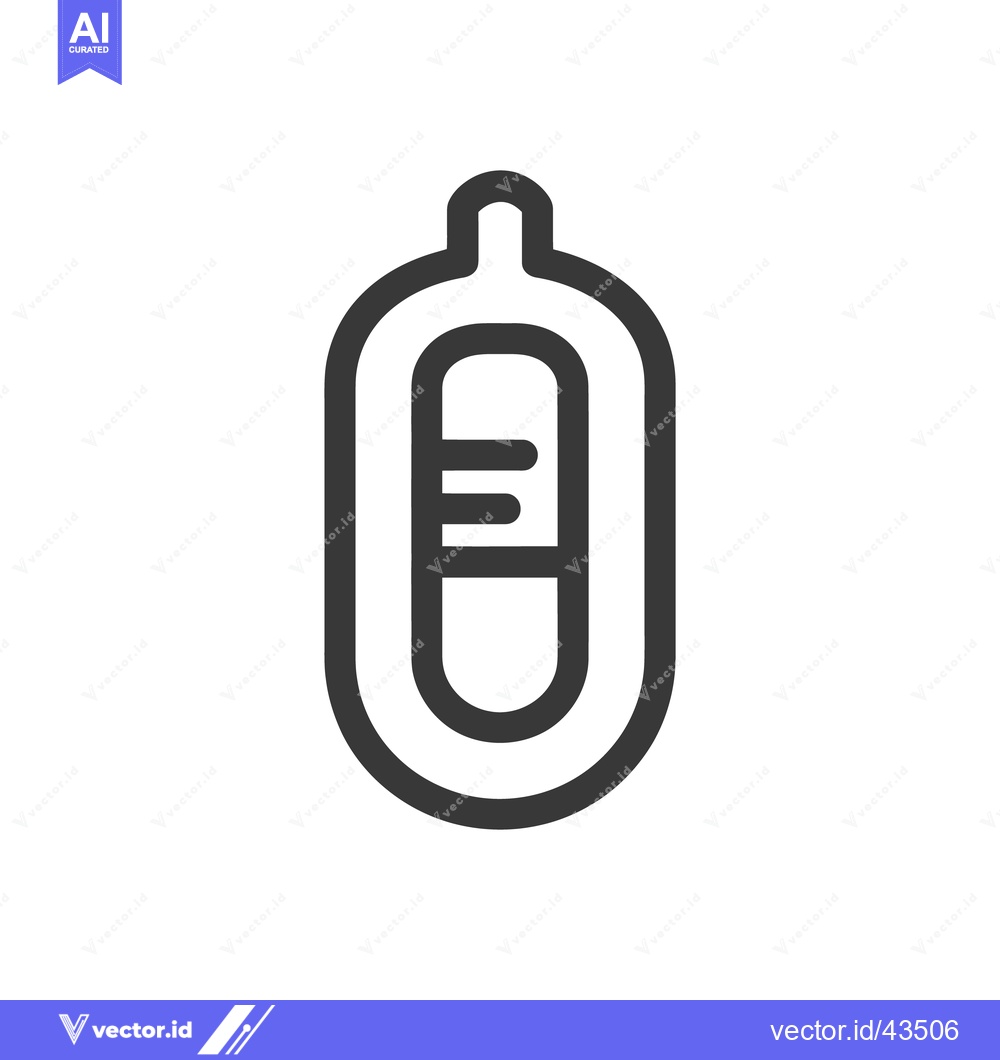 Premium Vector of Minimalist Outline Icon of a Thermometer on White Background