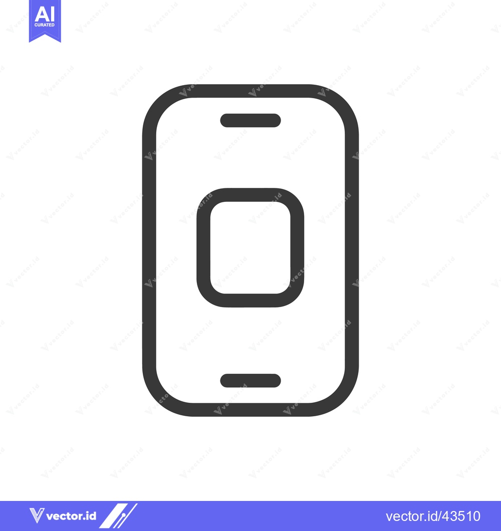 Premium Vector of Minimalist Smartphone Icon: Sleek Design with Rounded Edges and Square