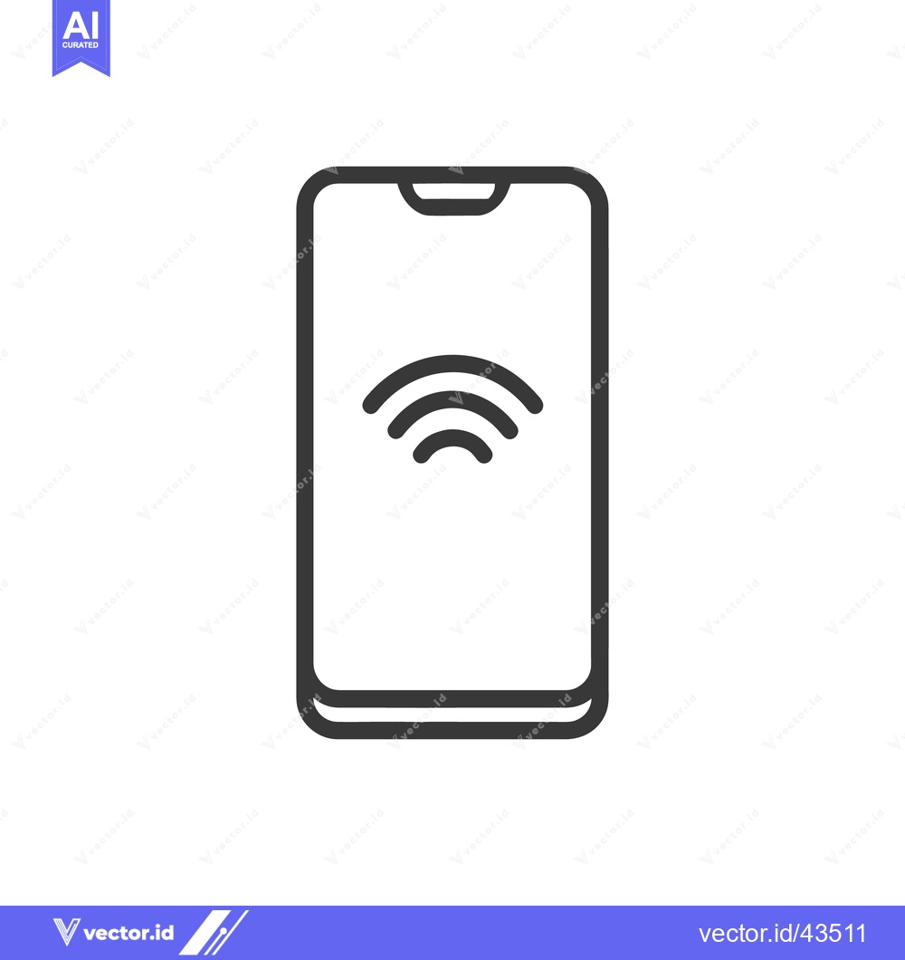 Premium Vector dari Smartphone with Wireless Connection Icon, Minimalist Design, Technolog