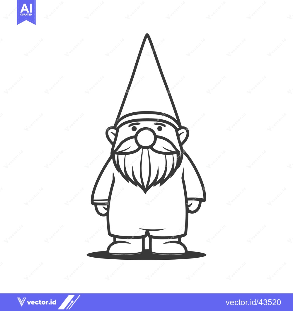 Premium Vector dari A friendly garden gnome with a long white beard is standing