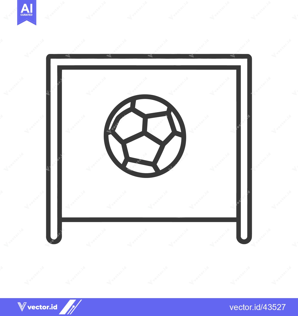 Premium Vector dari A simple icon depicting a soccer goal with a soccer ball
