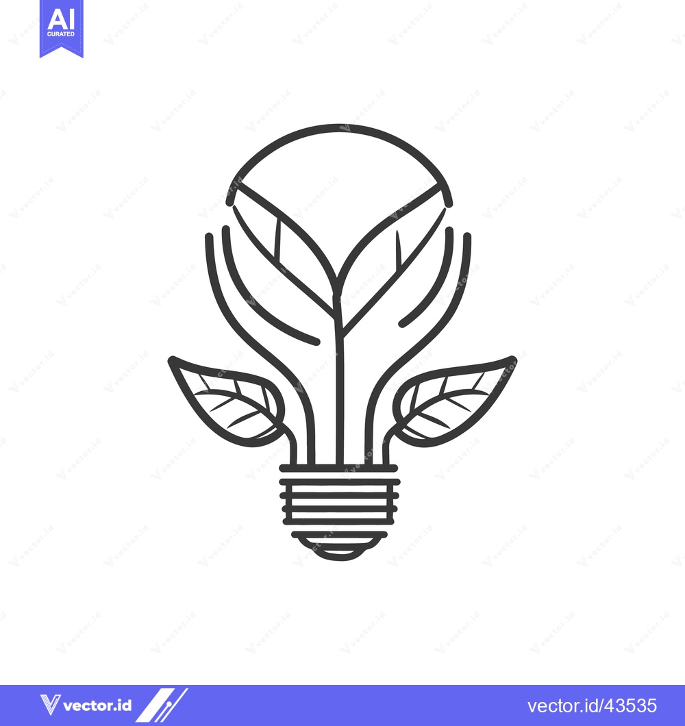 Premium Vector dari An outline illustration of an eco friendly light bulb design