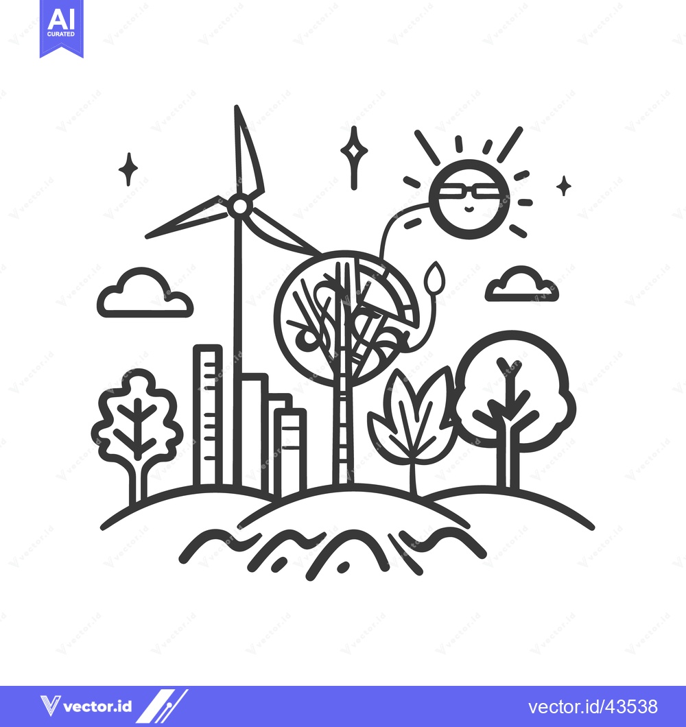 Premium Vector of An illustration representing sustainable energy and green environment