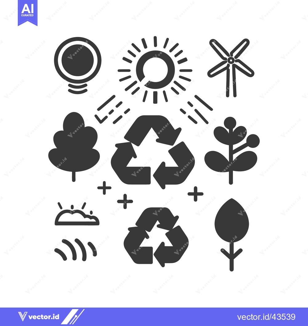 Premium Vector dari Environmentally friendly symbols showcasing recycling and sustainable