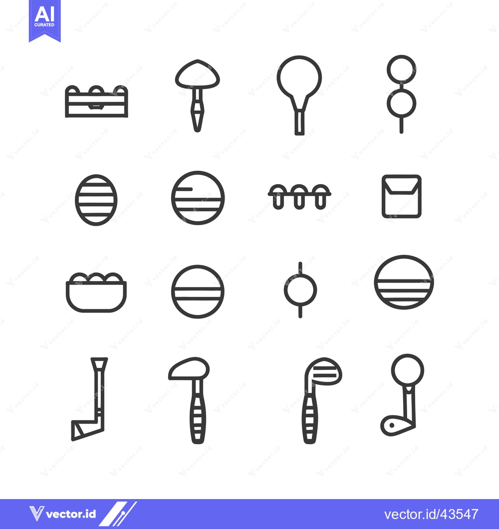 Premium Vector dari Golf Equipment and Accessories Line Icons