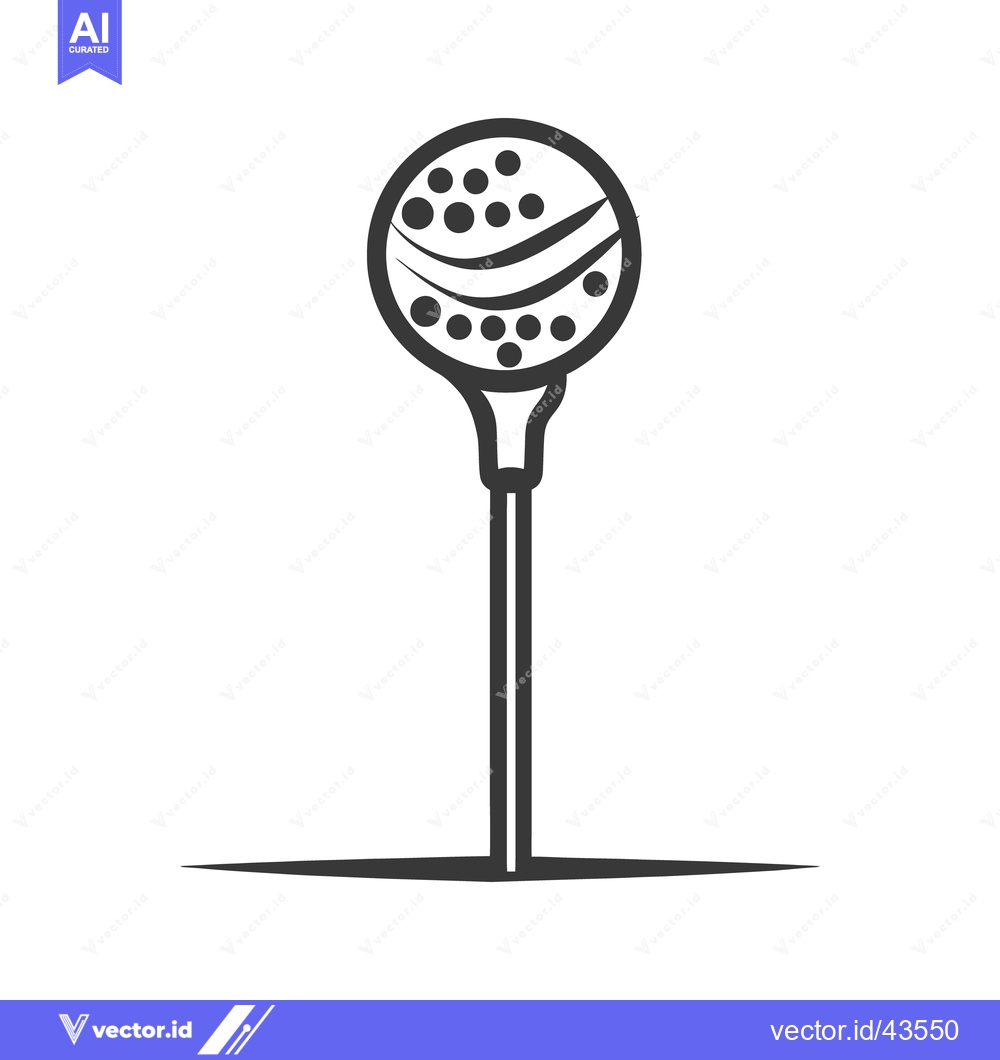 Premium Vector dari A golf ball atop a tee illustrated with simple bold lines