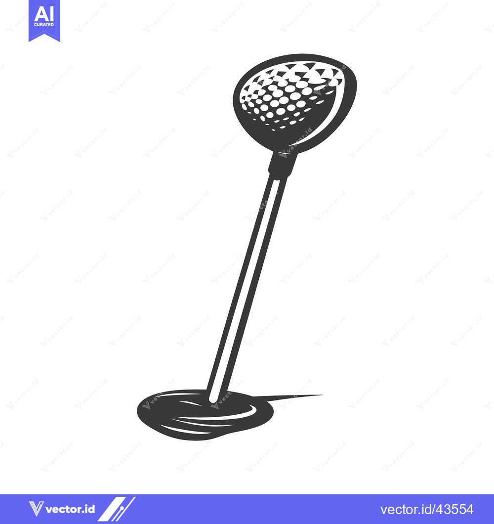 Premium Vector dari A stylized image of a golf club and its head design