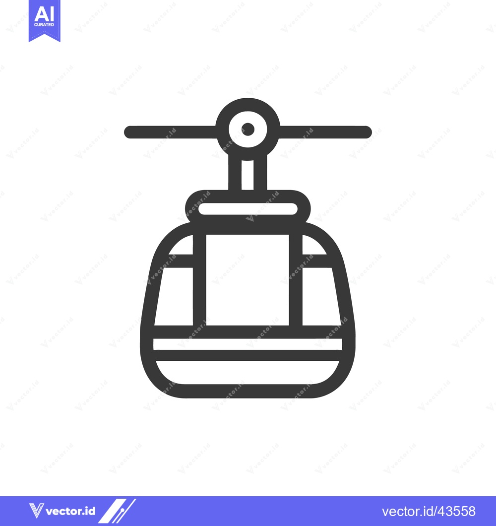 Premium Vector dari Minimalist Cable Car Icon: Modern Transportation Symbol on White