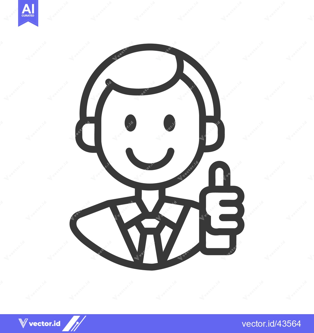 Premium Vector dari A friendly person with a smile giving the thumbs up gesture