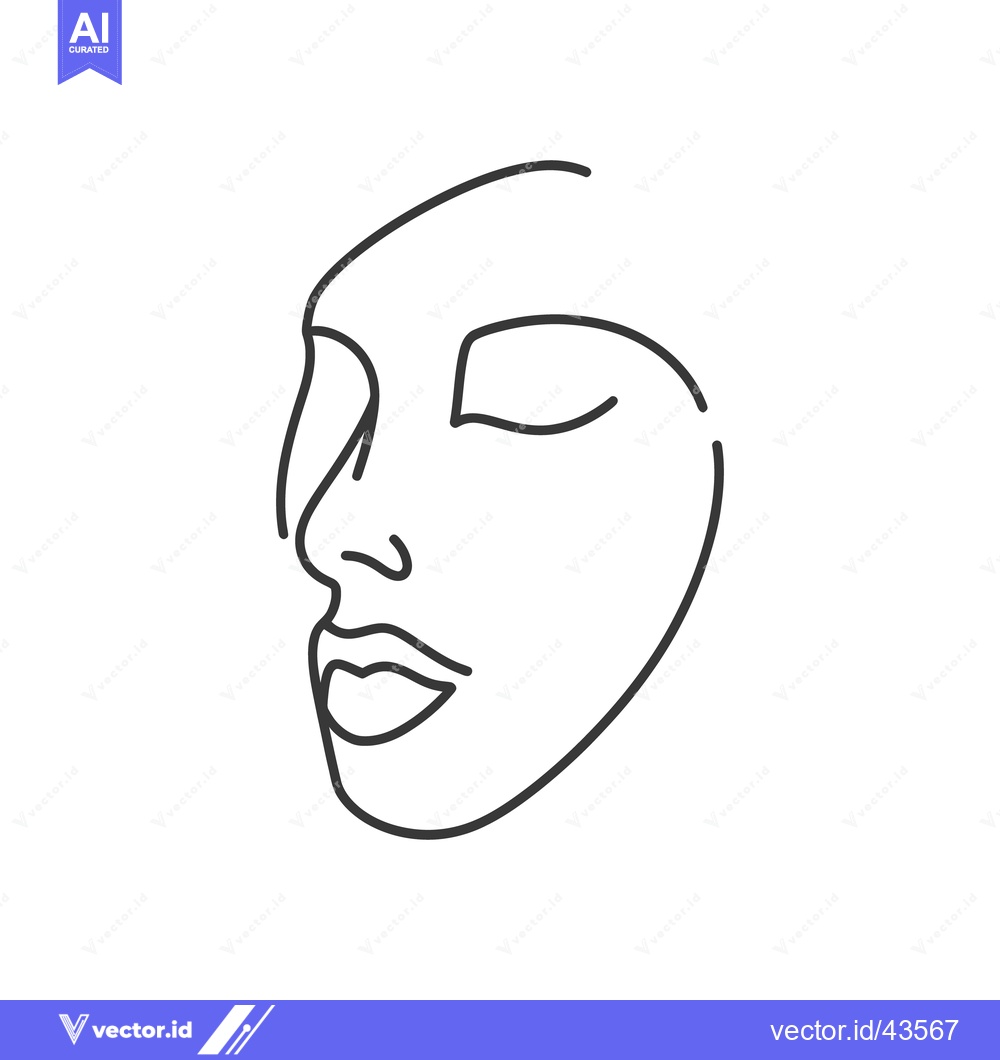 Premium Vector of A simple line drawing of a human face in profile