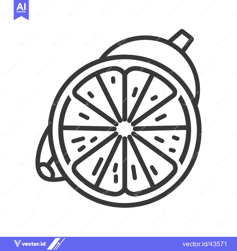 Premium Vector dari Black and white line drawing of sliced citrus fruit