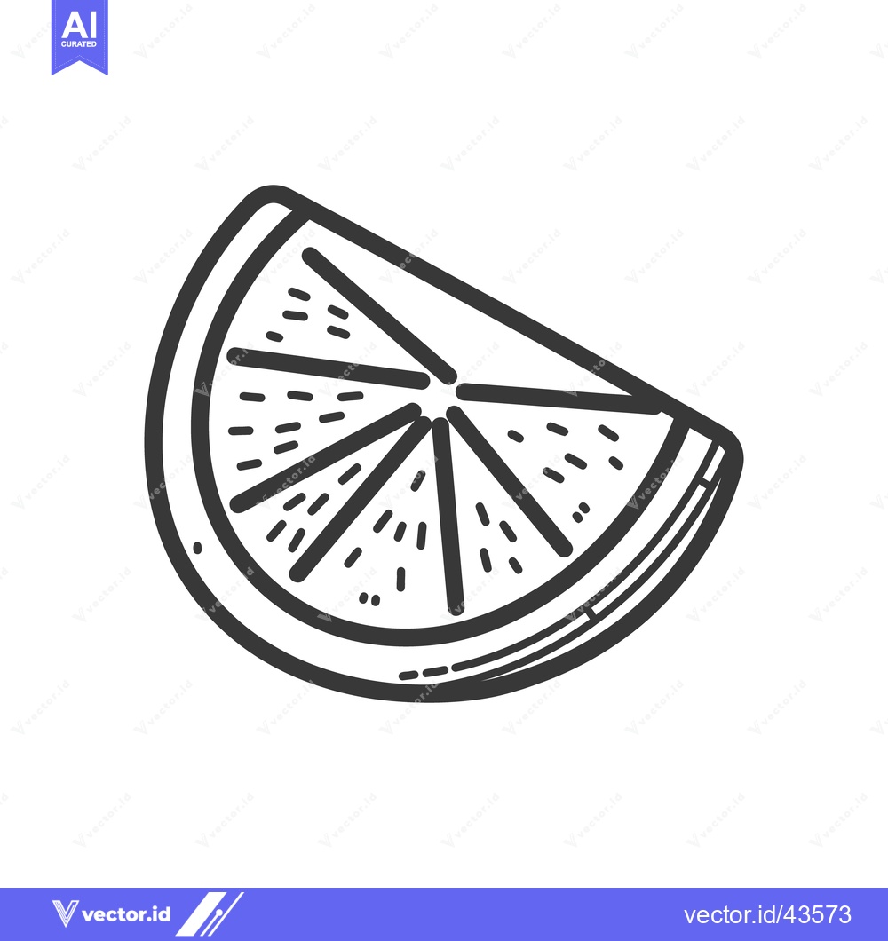 Premium Vector of A Simple Black And White Drawing Of Citrus Fruit Slice