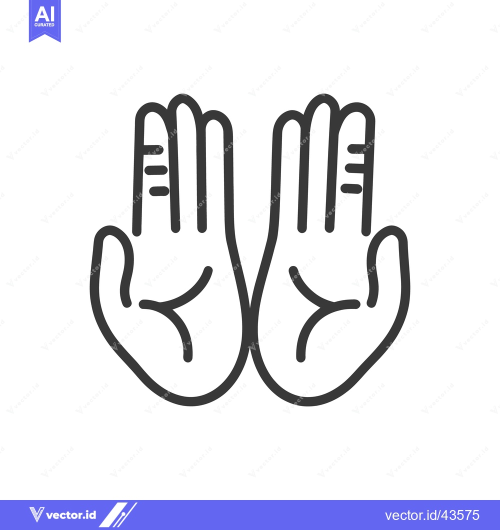 Premium Vector dari Two open hands facing upwards in a graphic illustration style