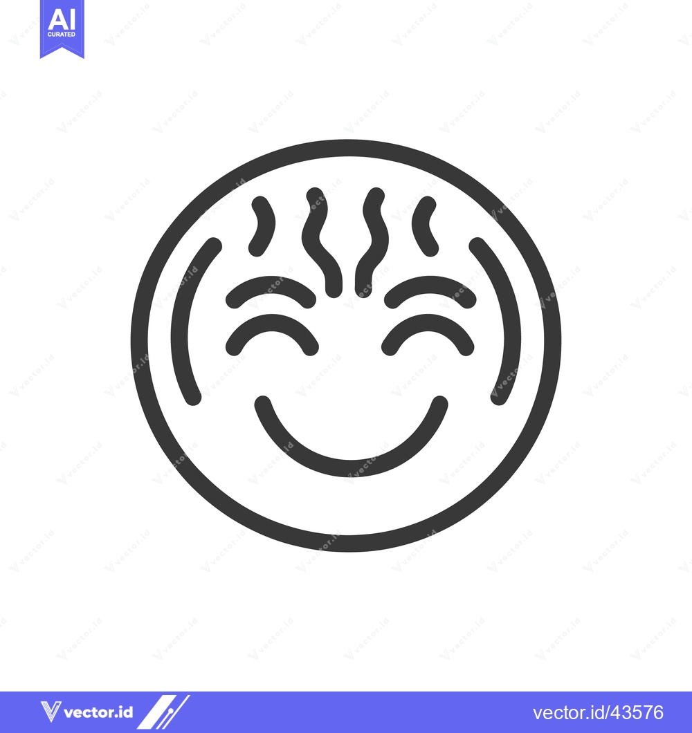 Premium Vector of An illustrated smiling face with curved eyes and a curved mouth