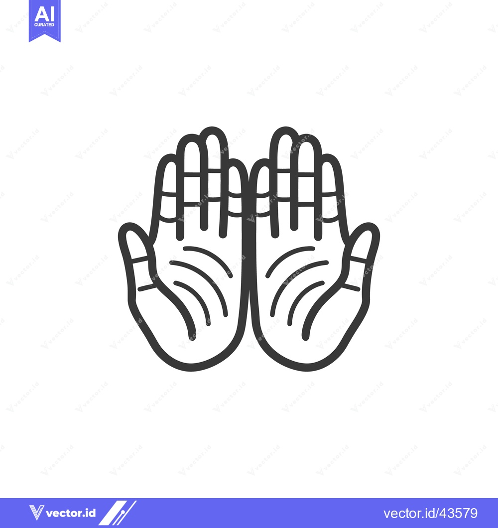 Premium Vector of Two stylized human hands facing up with open palms