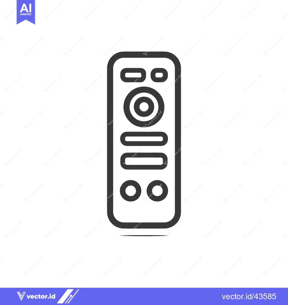 Premium Vector of Minimalist Remote Control Icon with Shadow on White Background