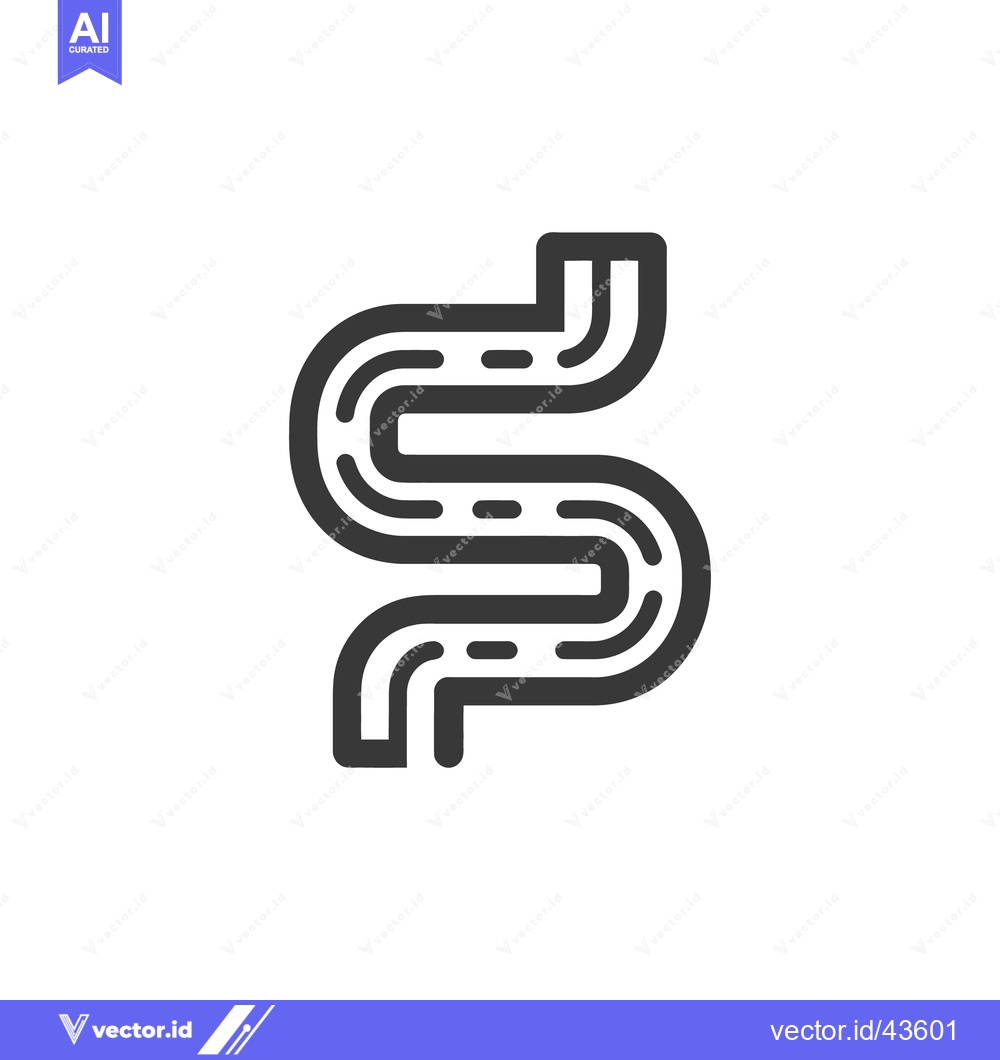 Premium Vector dari Winding Road Icon: Stylized Path with Dashed Lines, Minimalist Design
