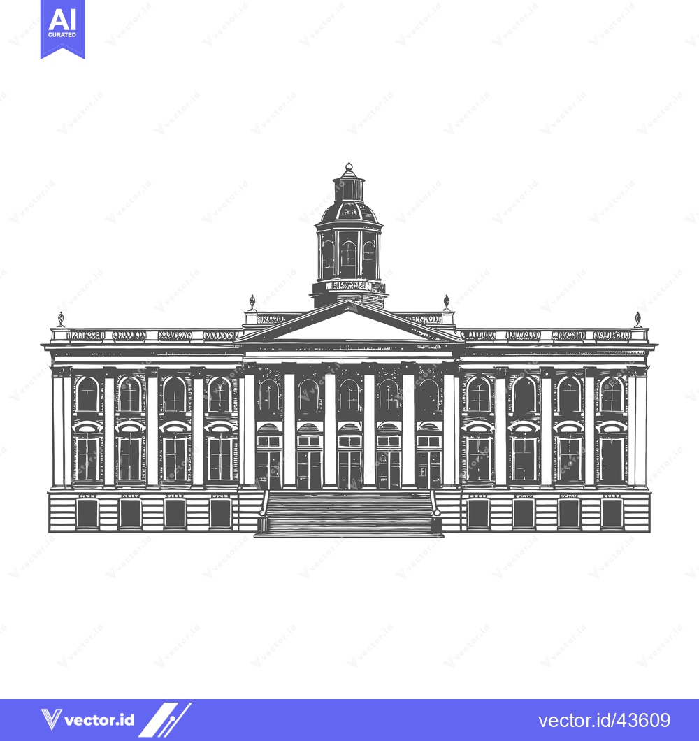 Premium Vector dari Grand Classical Building Architectural Illustration