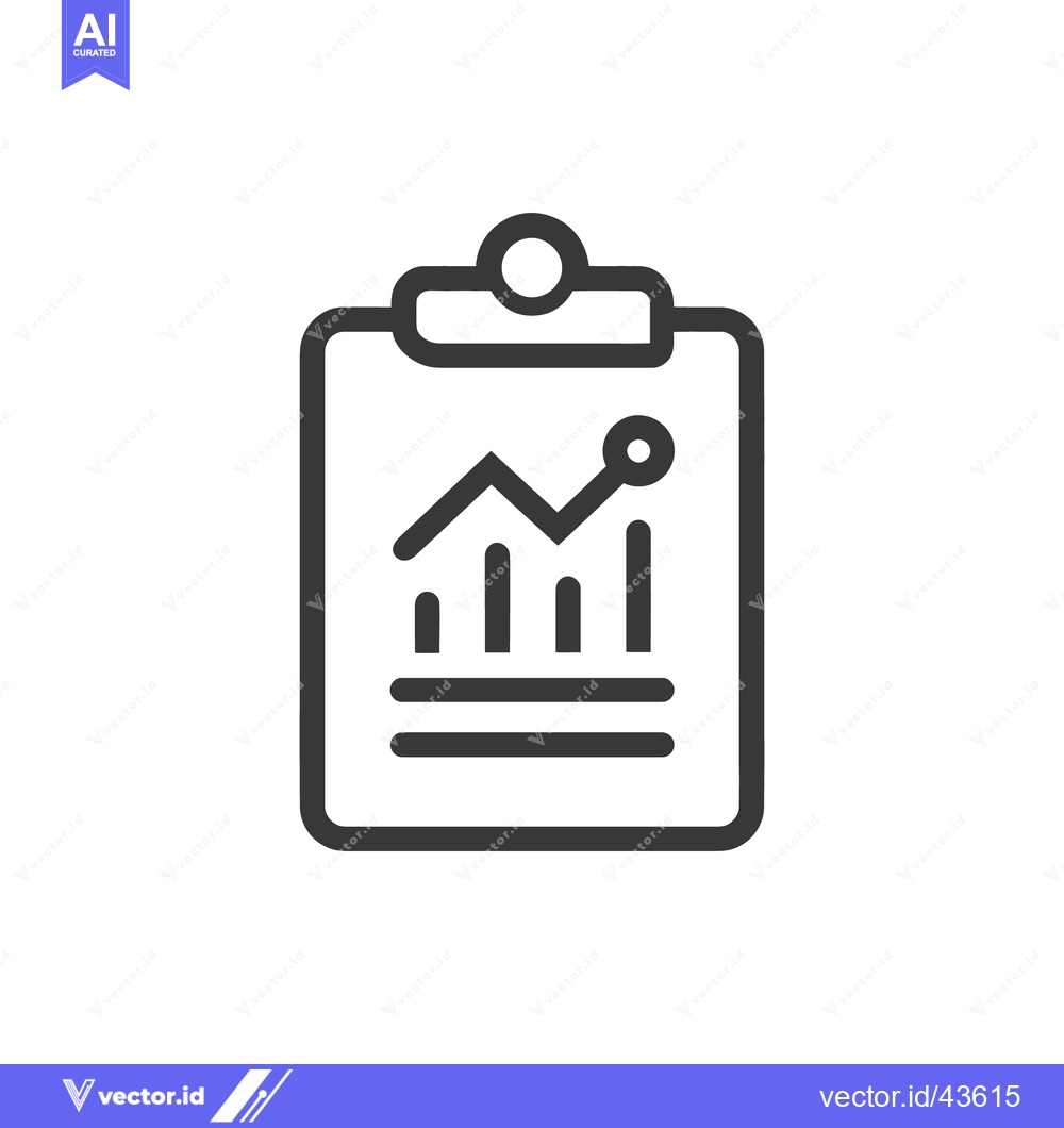 Premium Vector of Rising Trend Chart on Clipboard: Business Growth Icon