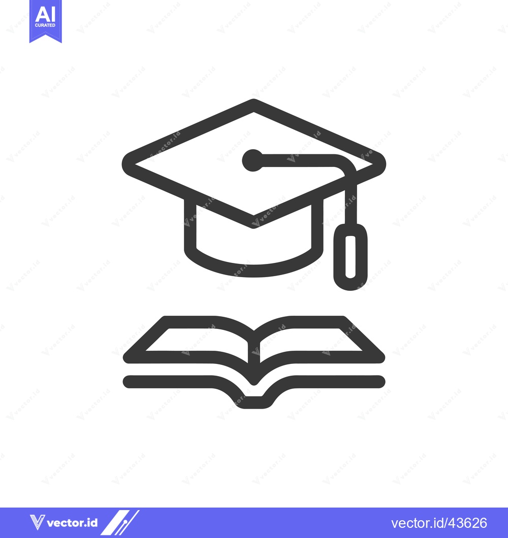Premium Vector dari Graduation Cap and Open Book Icon