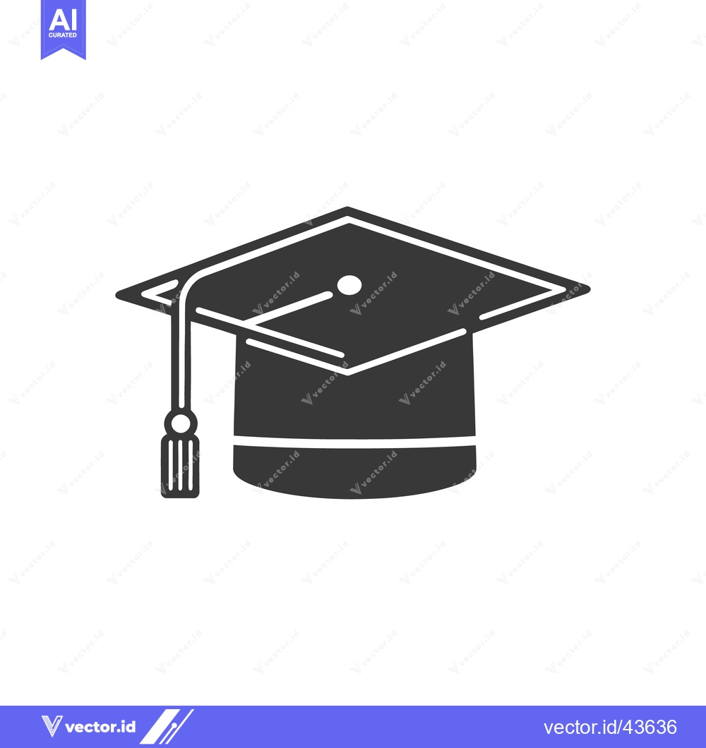 Premium Vector dari A simple graphic depiction of a mortarboard graduation cap