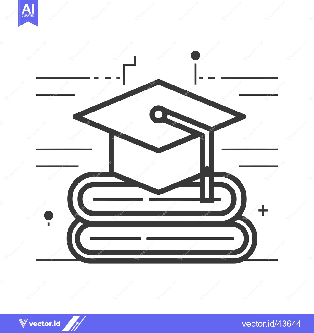 Premium Vector dari Graduation Cap on Stack of Books