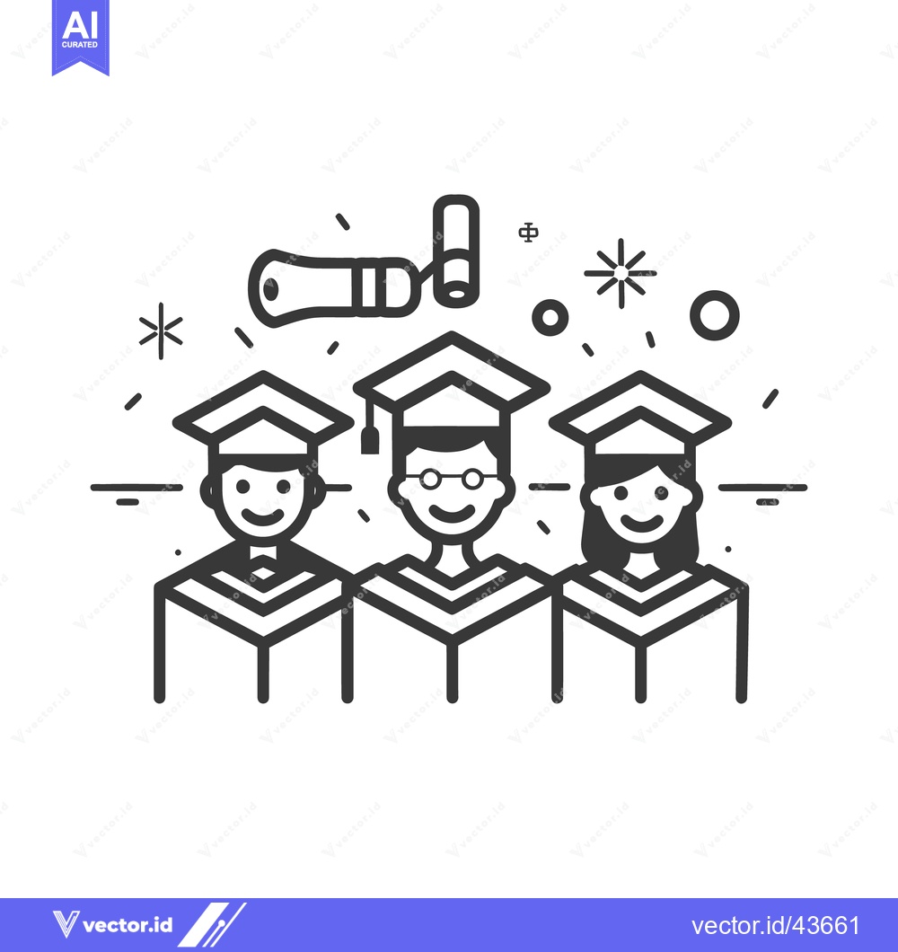 Premium Vector of Students celebrating graduation with diplomas and academic regalia and