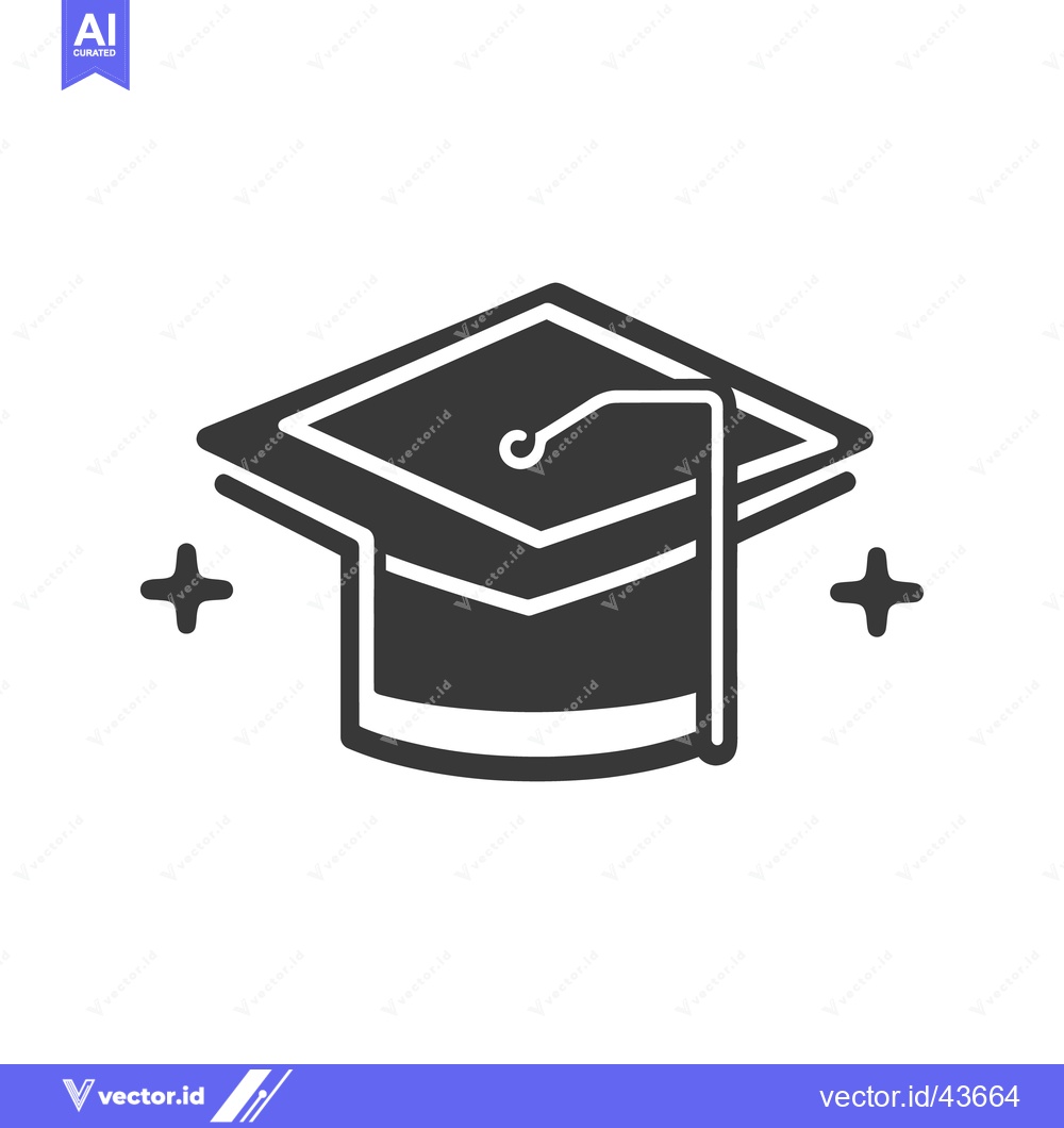Premium Vector of Simple graphic illustration depicting a graduation cap and a tassel