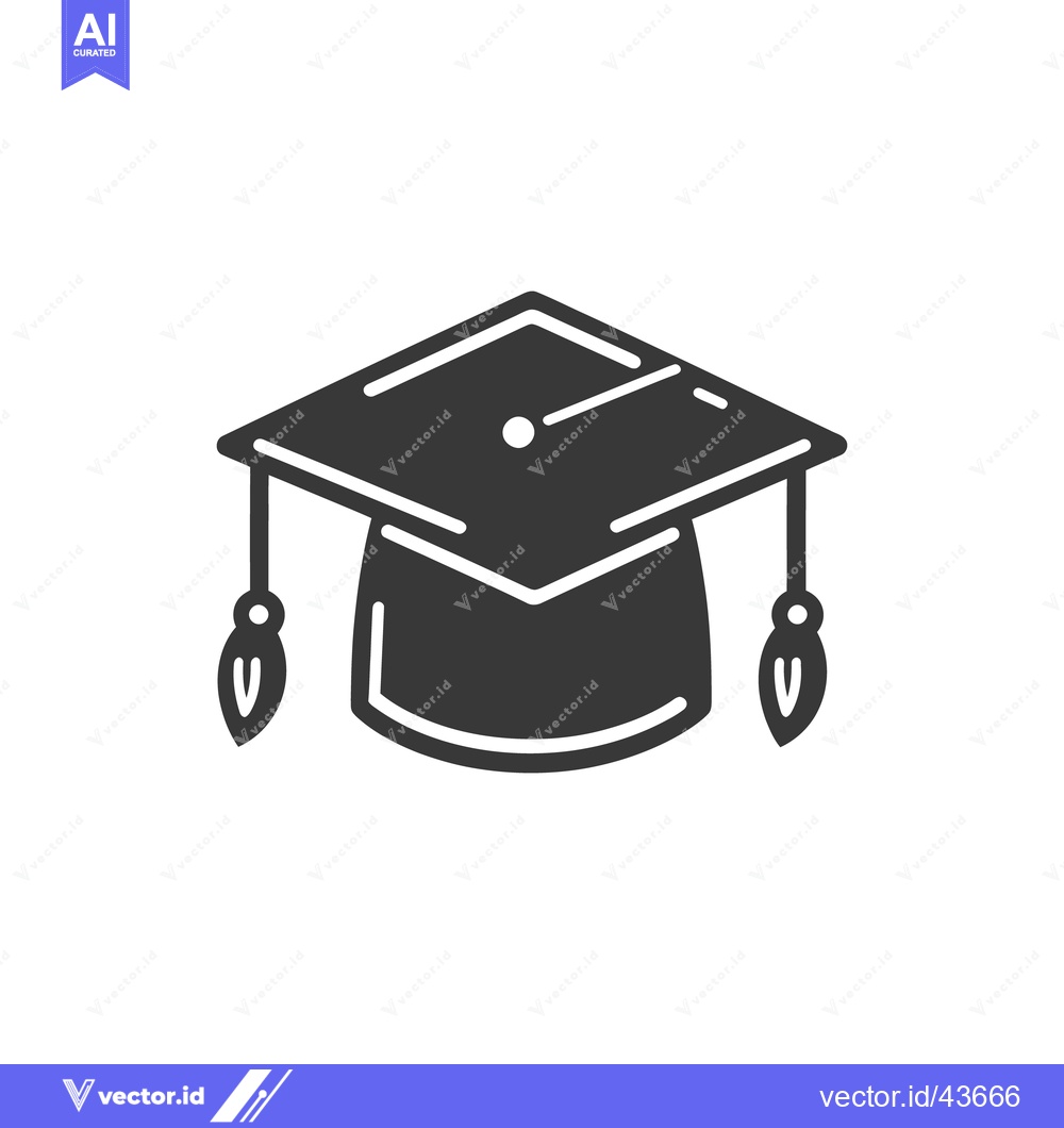 Premium Vector dari A simple illustration of a graduation cap in black color