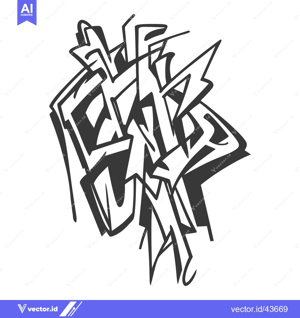Premium Vector dari Abstract monochrome illustration of urban art form on white background