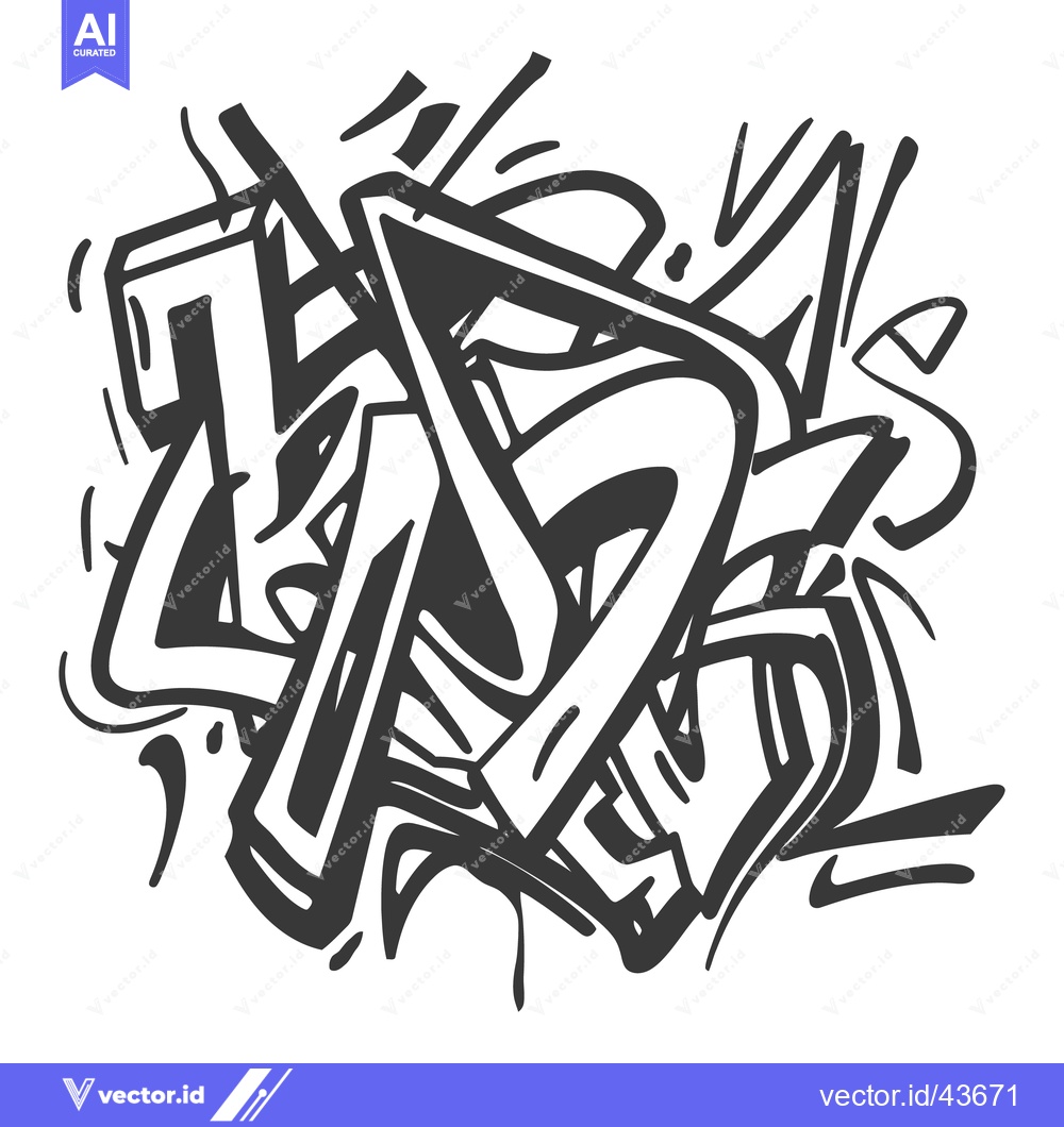 Premium Vector dari Complex stylized graphical abstract design with overlapping letter for