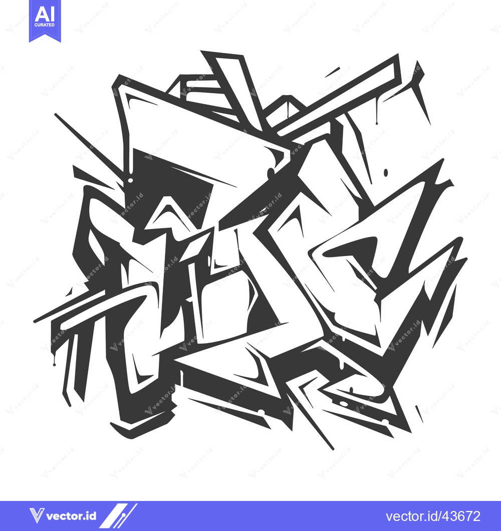 Premium Vector dari Abstract black and white urban graffiti art graphic design