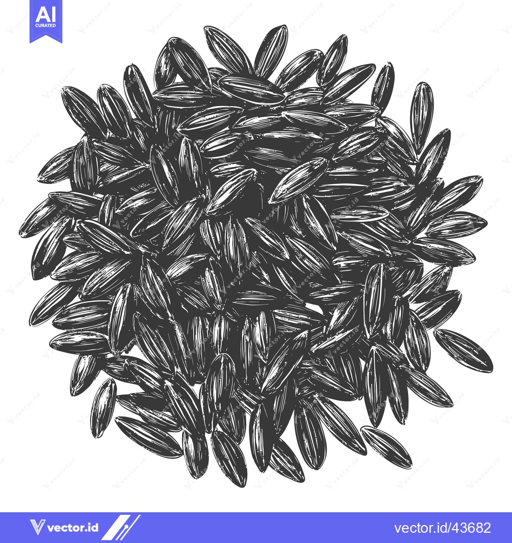 Premium Vector of A Pile Of Dark Sunflower Seeds Arranged In A Circle