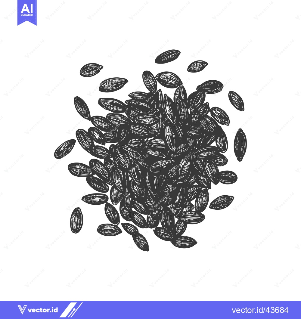Premium Vector dari A Scattered Pile Of Black Sunflower Seeds