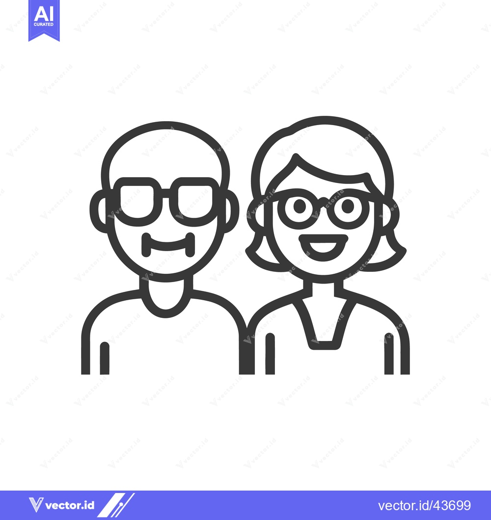 Premium Vector of Two people depicted in a simple line art illustration