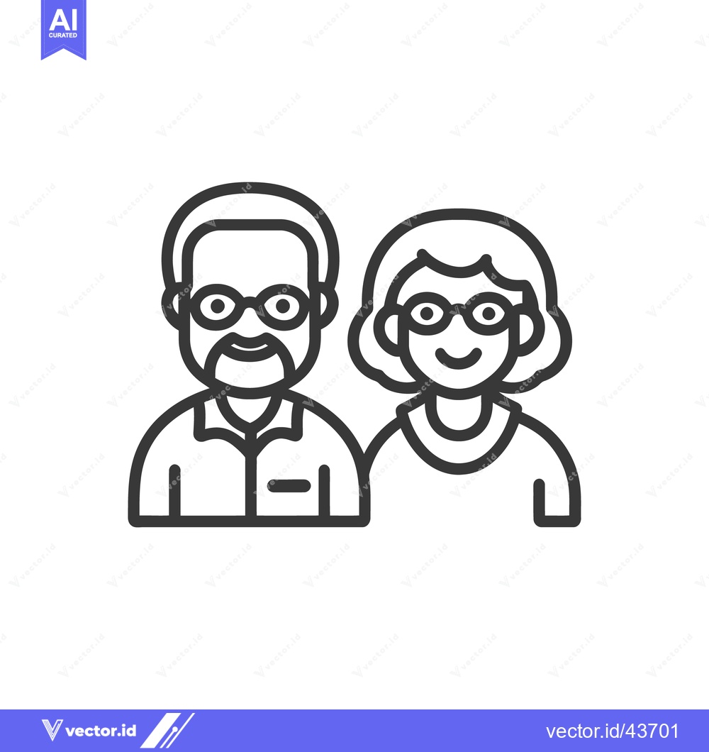 Premium Vector of Illustration depicting a senior couple together with glasses smiling