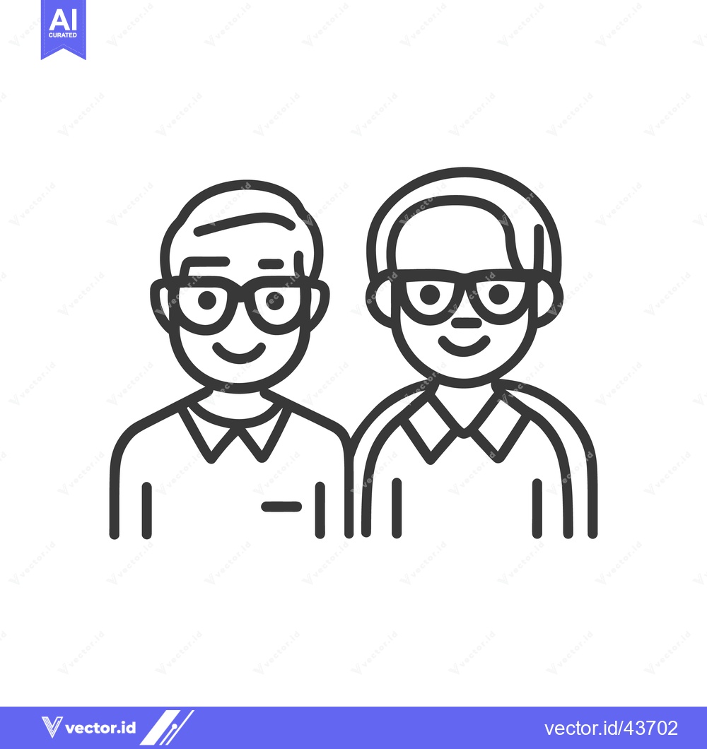 Premium Vector dari Two smiling cartoon illustrations of men wearing eyeglasses together