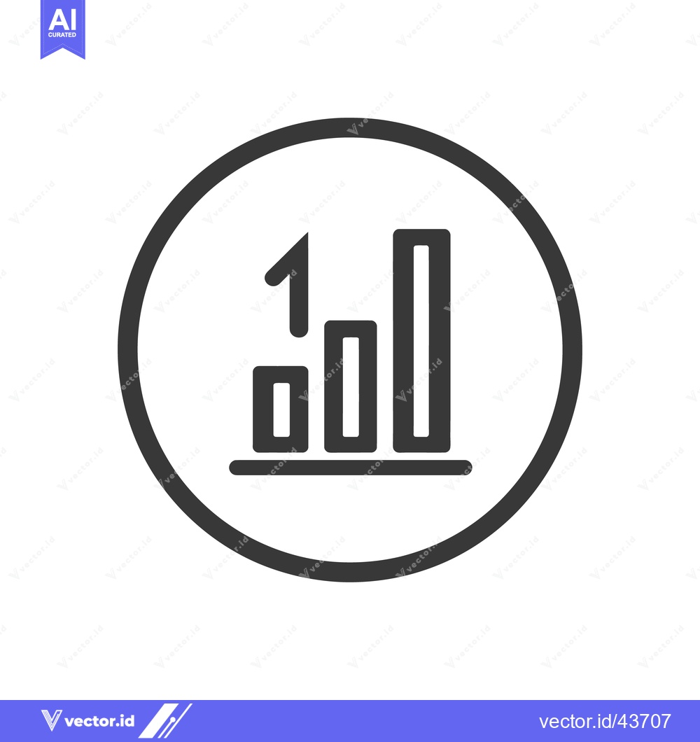 Premium Vector dari Ascending Bar Graph Icon in Circle, Business Growth Symbol