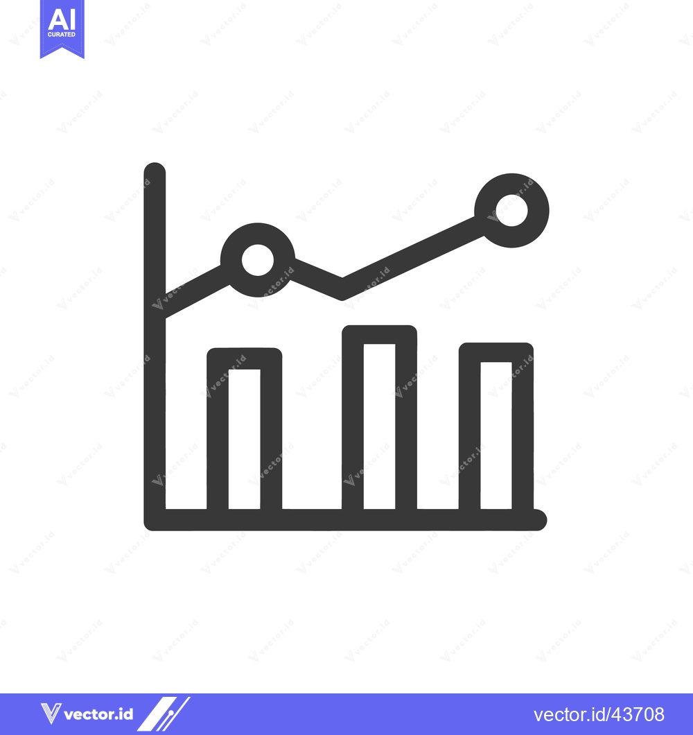 Premium Vector dari Ascending Bar Graph with Line Chart, Business Growth Icon
