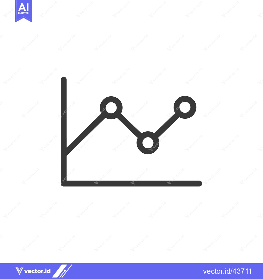 Premium Vector dari Simple Line Graph with Circular Data Points on White Background