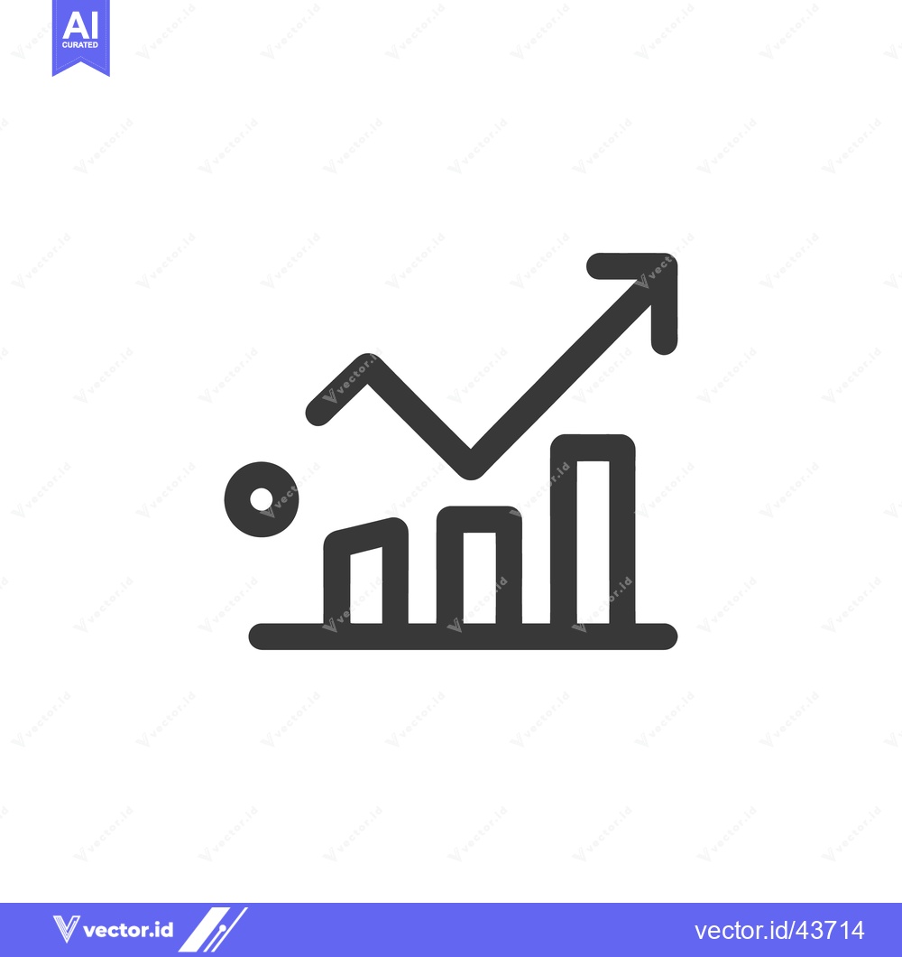 Premium Vector dari Ascending Bar Graph Icon with Upward Arrow, Data Growth Symbol