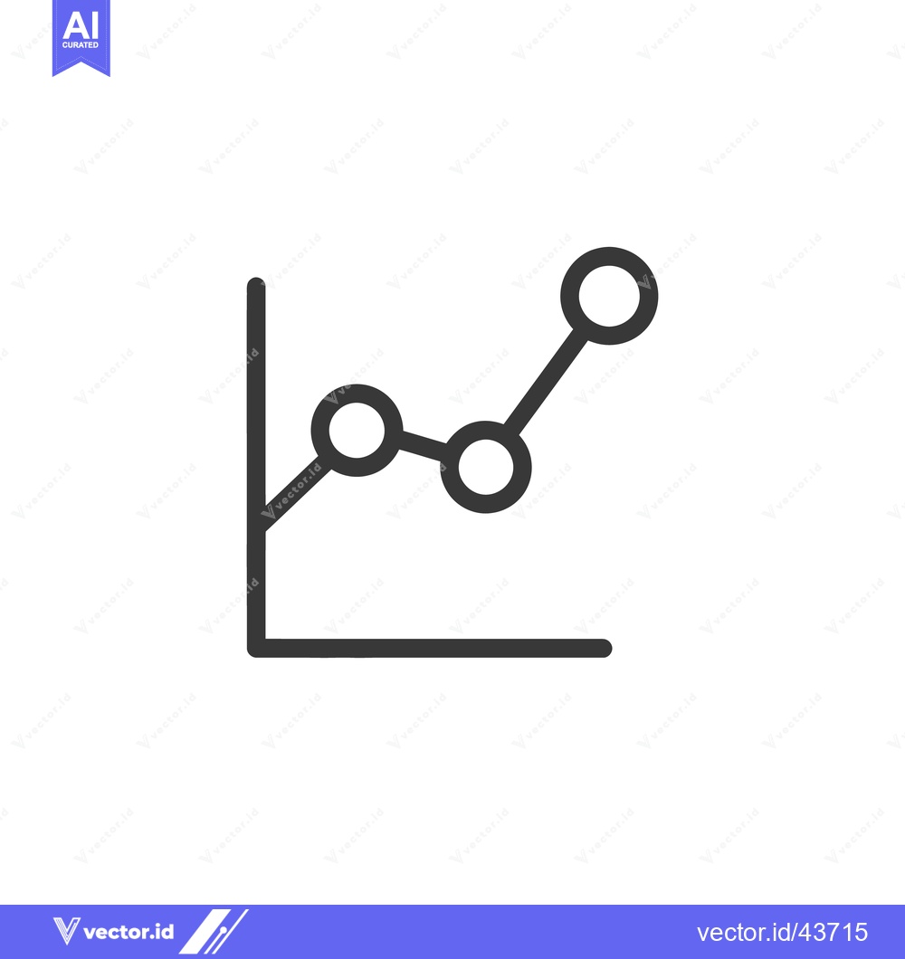 Premium Vector dari Rising Trend Line Graph with Circular Data Points on White Background