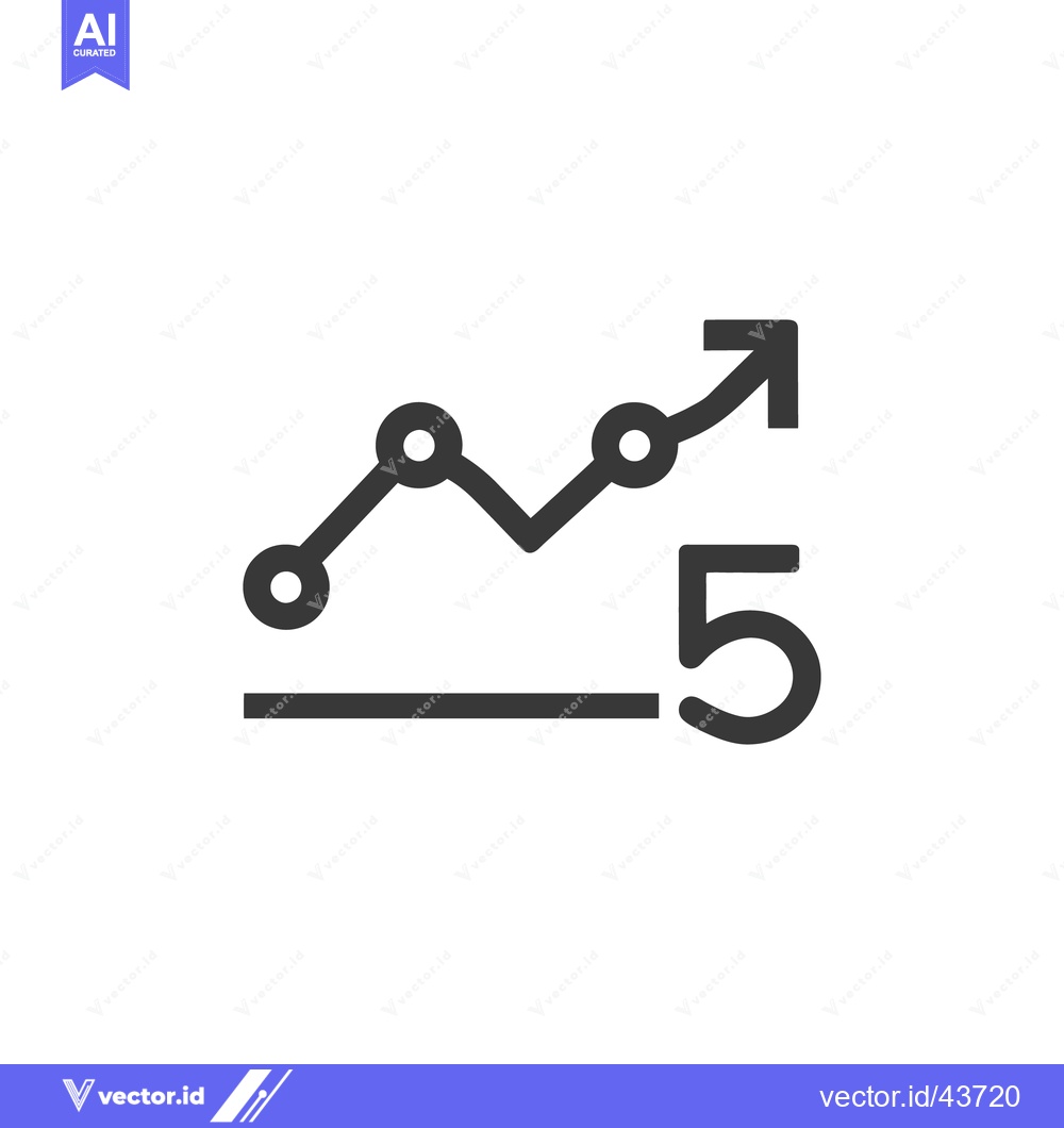 Premium Vector dari Ascending Graph with Number Five: Business Growth Icon Illustration