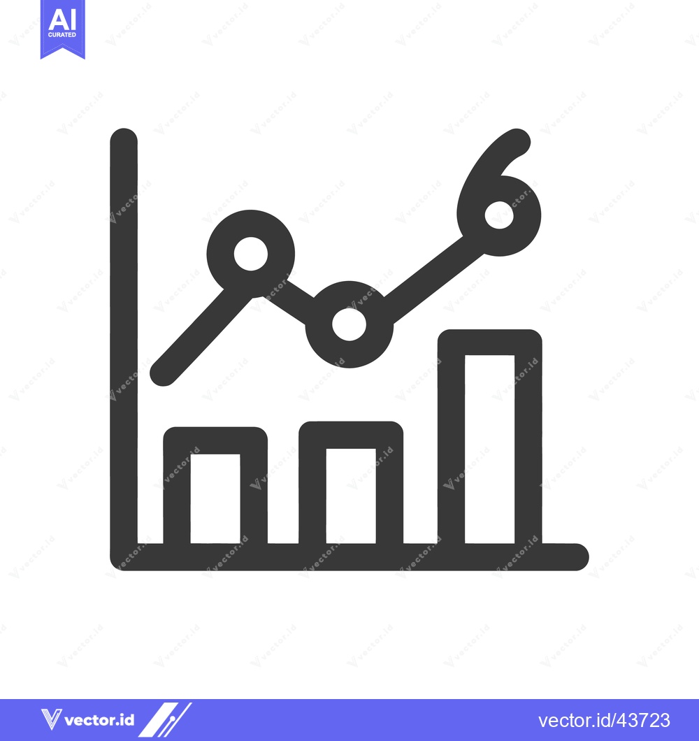 Premium Vector of Ascending Bar Graph with Line Chart Overlay, Business Growth Icon