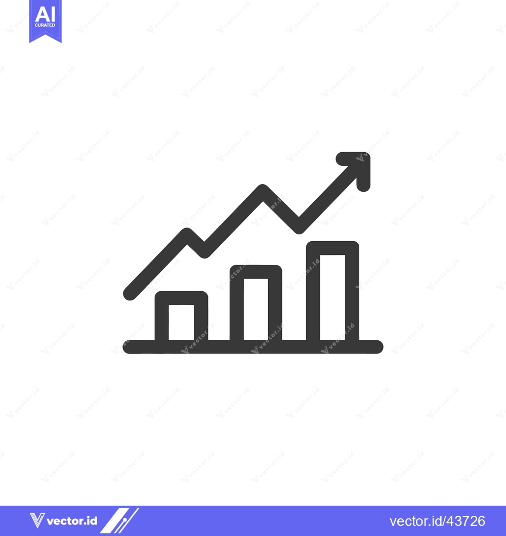Premium Vector of Ascending Bar Graph Icon: Growth and Progress Visualization in Bold Li