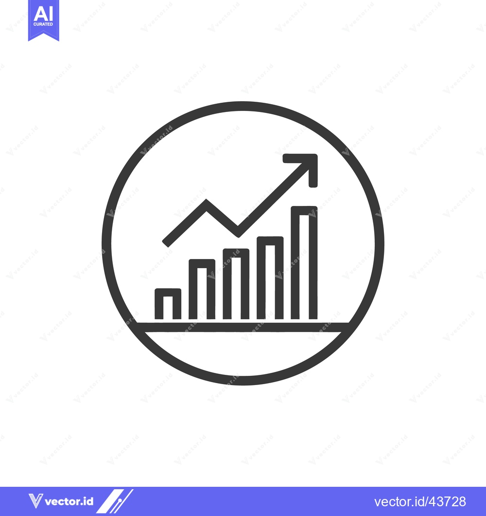 Premium Vector of Ascending Graph in Circle: Business Growth Icon, Upward Trend Symbol
