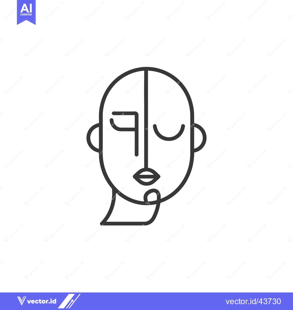 Premium Vector dari A minimalistic line art illustration of a stylized human face
