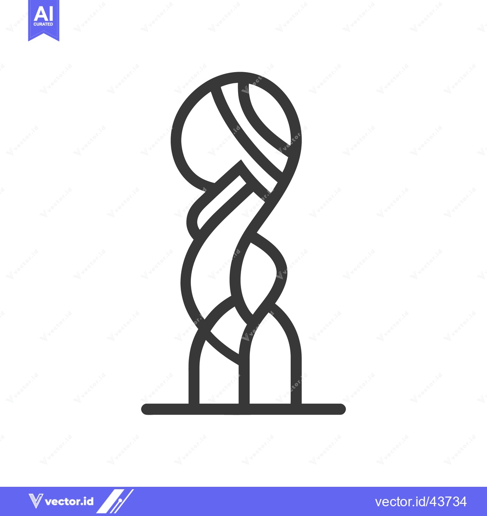 Premium Vector of A simple monochrome drawing of a decorative braided form